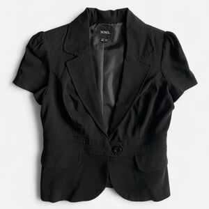 Vintage Y2K XOXO Women's Black Short Sleeve Blazer Jacket